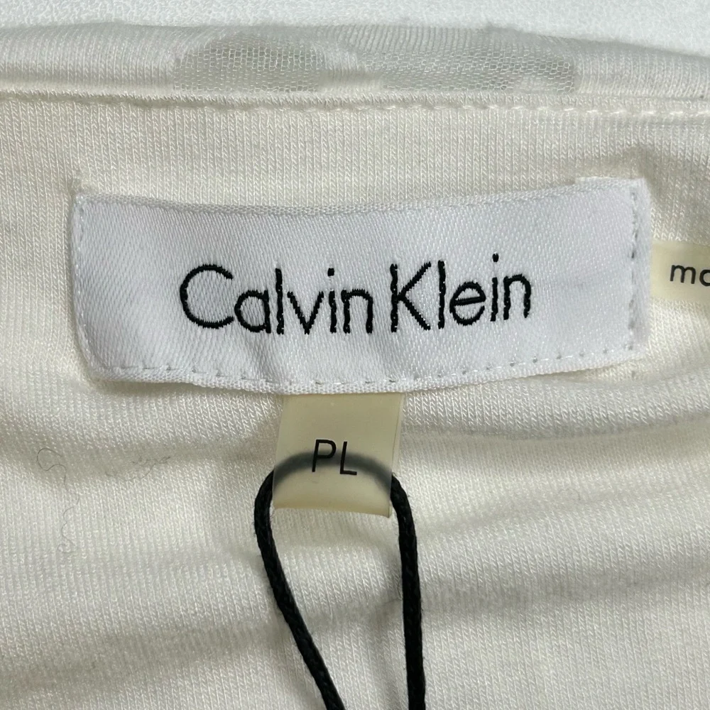 Calvin Klein NWT Burnout White Shift‎ Dress Size PL Beach Resort Vacation Summer - Picture 12 of 13